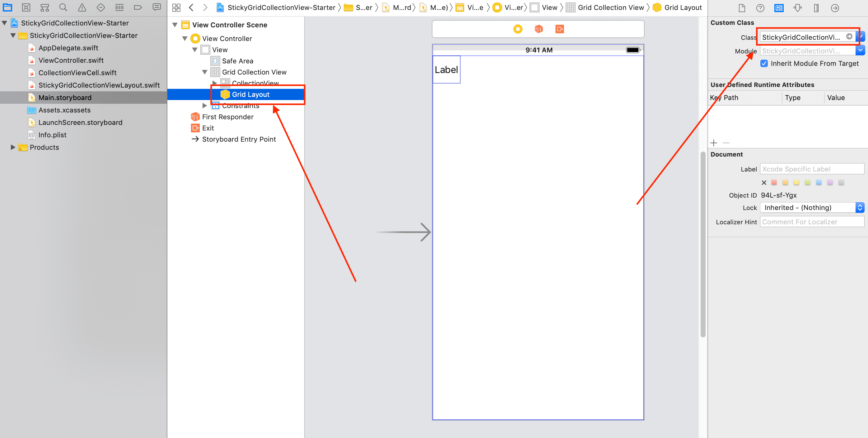 Sticky Grid Collection View: Implementing From Scratch - Starter Project Setup
