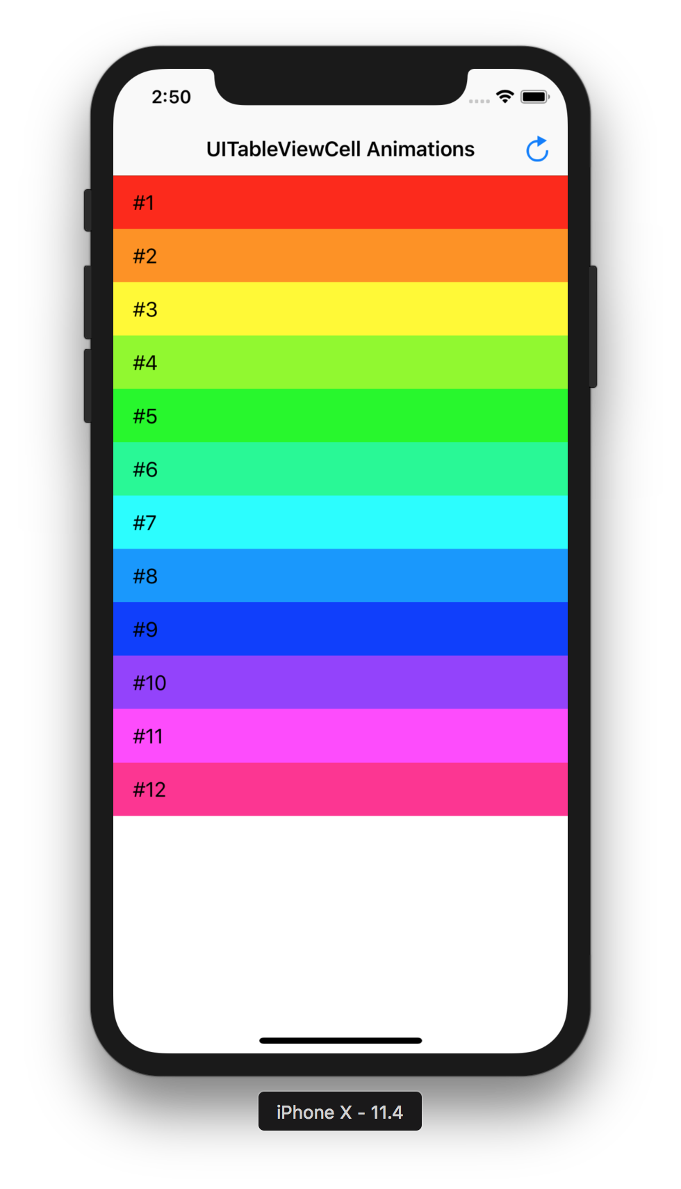 Animating Table View Cell Display in Swift: Practical Recipes - Starter Project